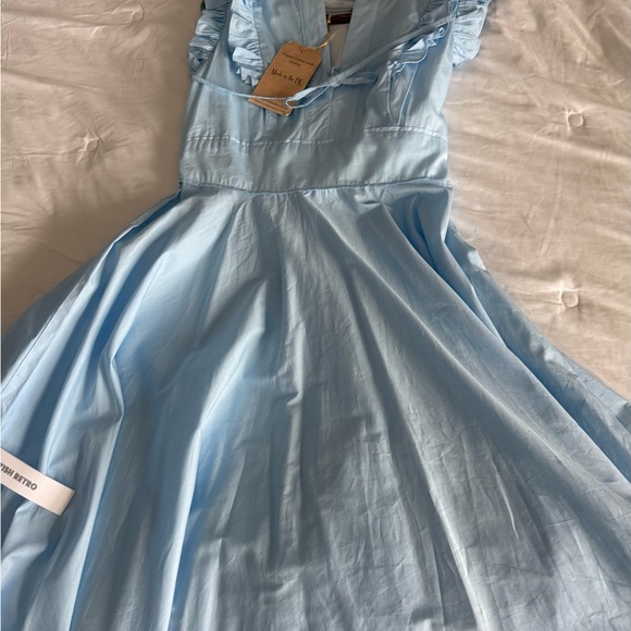 British Retro Dresses & Skirts - Elegant Light Blue Midi Dress